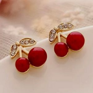 Rhinestone Cherry Earrings